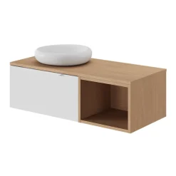 GoodHome Niche l.40 x H.30 x P.45 cm effet chêne Kentia* Meuble Sous-Vasque