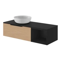 GoodHome Niche l.40 x H.30 x P.45 cm noir mat Kentia
