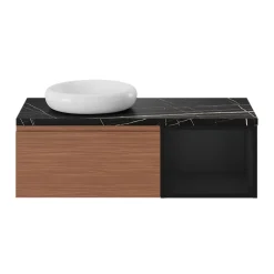 GoodHome Niche l.40 x H.30 x P.45 cm noir mat Kentia