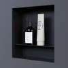 Bernstein Niche murale de douche avec rebords, étagère encastrable douche acier inox avec compartiment - 30x30x10cm - NT303010X Noir* Niche De Salle De Bains