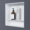 Bernstein Niche murale de douche avec rebords, étagère encastrable douche acier inox avec compartiment - 30x30x10cm - NT303010X Blanc* Niche De Salle De Bains
