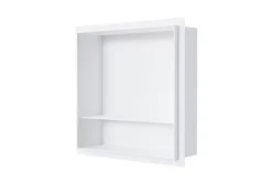 Bernstein Niche murale de douche avec rebords, étagère encastrable douche acier inox avec compartiment - 30x30x10cm - NT303010X Blanc* Niche De Salle De Bains