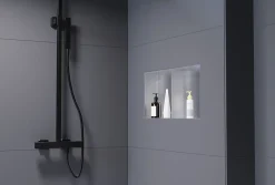 Bernstein Niche murale de douche sans rebords, étagère encastrable douche acier inox - 60x30x10cm - NT306010X Acier brossé
