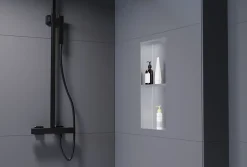 Bernstein Niche murale de douche sans rebords, étagère encastrable douche acier inox - 60x30x10cm - NT306010X Acier brossé