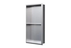 Bernstein Niche murale de douche sans rebords, étagère encastrable douche acier inox - 60x30x10cm - NT306010X Acier brossé