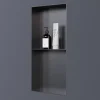 Bernstein Niche murale de douche sans rebords, étagère encastrable douche acier inox - 60x30x10cm - NT306010X Gun métal