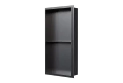 Bernstein Niche murale de douche sans rebords, étagère encastrable douche acier inox - 60x30x10cm - NT306010X Gun métal