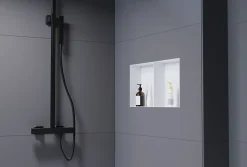 Bernstein Niche murale de douche sans rebords, étagère encastrable douche acier inox - 60x30x10cm - NT306010X Blanc