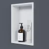 Bernstein Niche murale de douche, étagère encastrable douche acier inox - 30x20x10cm - NT203010X Blanc
