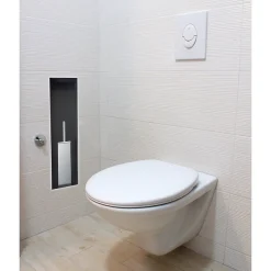 Bernstein Niche murale de douche, étagère encastrable douche acier inox sans cadre - 15x60x10cm - BS156010 Blanc