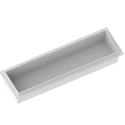 Bernstein Niche murale de douche, étagère encastrable douche acier inox sans cadre - 15x60x10cm - BS156010 Blanc