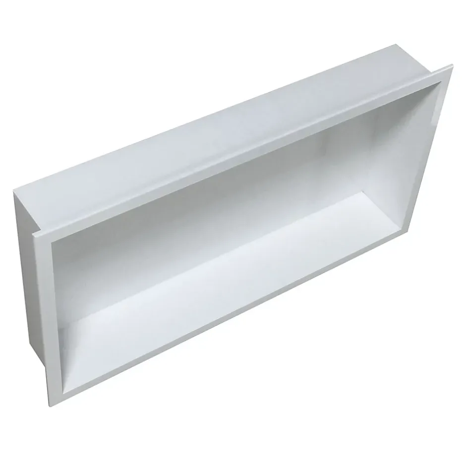 Bernstein Niche murale de douche, étagère encastrable douche acier inox - 60x30x10cm - BS603010 Blanc