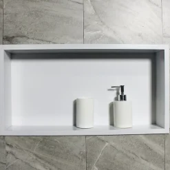 Bernstein Niche murale de douche, étagère encastrable douche acier inox - 60x30x10cm - BS603010 Blanc