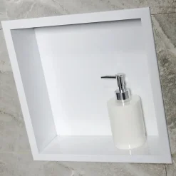 Bernstein Niche murale de douche, étagère encastrable douche acier inox - 30x30x10cm - BS303010 Blanc
