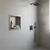 Sanitaire Niche murale de douche, étagère encastrable douche acier Inox Brossé - 30x30cm* Niche De Salle De Bains