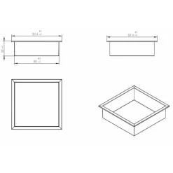 Sanitaire Niche murale de douche, étagère encastrable douche acier Inox Brossé - 30x30cm* Niche De Salle De Bains