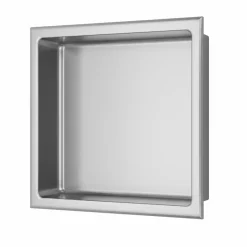 Sanitaire Niche murale de douche, étagère encastrable douche acier Inox Brossé - 30x30cm* Niche De Salle De Bains
