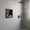 Sanitaire Niche murale de douche, étagère encastrable douche acier Noir Mat - 30x30cm* Niche De Salle De Bains