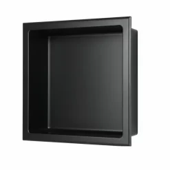 Sanitaire Niche murale de douche, étagère encastrable douche acier Noir Mat - 30x30cm* Niche De Salle De Bains