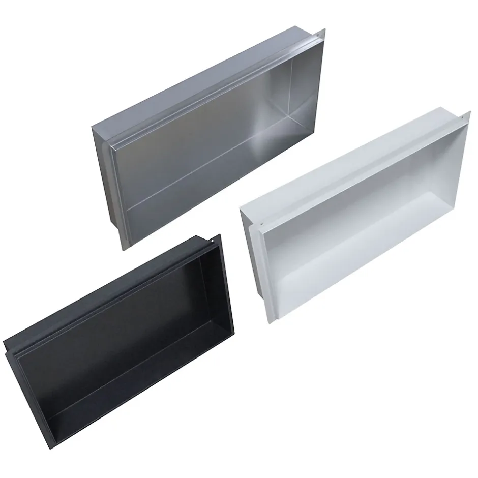 Bernstein Niche murale de douche, étagère encastrable douche acier inox, sans rebord - 60x30x10cm - BS603010 Acier brossé