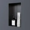 Bernstein Niche murale de douche, étagère encastrable douche acier inox sans cadre - 30x20x10cm - NT203010X Gun métal