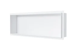 Bernstein Niche murale de douche, étagère encastrable douche acier inox sans cadre - 20x60x10cm - NT206010X Blanc