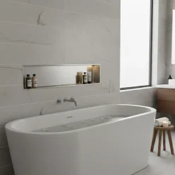 Sanitaire Niche murale de douche, étagère encastrable douche acier Inox Brossé - 30x90cm* Niche De Salle De Bains