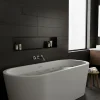 Sanitaire Niche murale de douche, étagère encastrable douche acier Noir Mat - 30x90cm* Niche De Salle De Bains