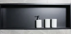 Bernstein Niche murale de douche, étagère encastrable douche acier inox - 90x30x10cm - BS903010 Noir* Niche De Salle De Bains