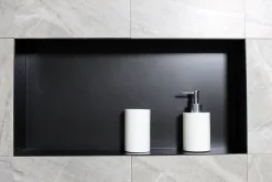 Bernstein Niche murale de douche, étagère encastrable douche acier inox, sans rebord - 60x30x10cm - BS603010 Noir