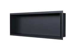 Bernstein Niche murale de douche, étagère encastrable douche acier inox sans cadre - 20x60x10cm - NT206010X Noir