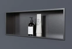 Bernstein Niche murale de douche, étagère encastrable douche acier inox - 20x60x10cm - NT206010X Gun métal* Niche De Salle De Bains