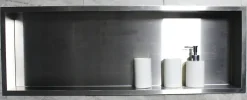 Bernstein Niche murale de douche, étagère encastrable douche acier inox - 90x30x10cm - BS903010 Acier brossé* Niche De Salle De Bains