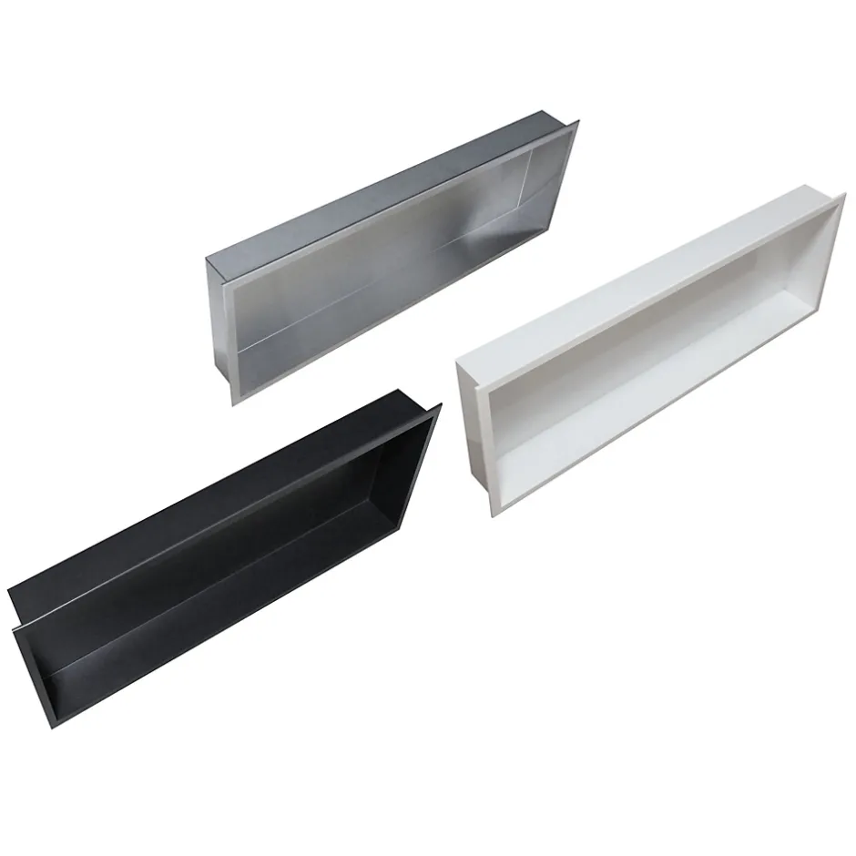 Bernstein Niche murale de douche, étagère encastrable douche acier inox - 90x30x10cm - BS903010 Acier brossé* Niche De Salle De Bains