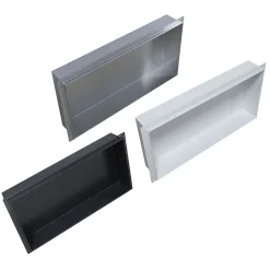 Bernstein Niche murale de douche, étagère encastrable douche acier inox, sans rebord - 60x30x10cm - BS603010 Blanc* Niche De Salle De Bains