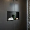Sanitaire Niche murale de douche, étagère encastrable douche acier Noir Mat - 30x60cm* Niche De Salle De Bains