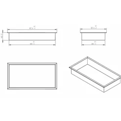 Sanitaire Niche murale de douche, étagère encastrable douche acier Noir Mat - 30x60cm* Niche De Salle De Bains