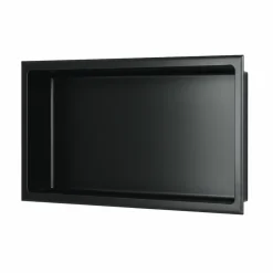 Sanitaire Niche murale de douche, étagère encastrable douche acier Noir Mat - 30x60cm* Niche De Salle De Bains