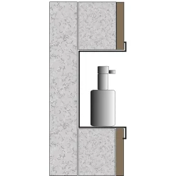 Bernstein Niche murale de douche, étagère encastrable douche acier inox - 15x60x10cm - BS156010 Blanc* Niche De Salle De Bains