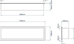 Bernstein Niche murale de douche, étagère encastrable douche acier inox - 15x60x10cm - BS156010 Blanc* Niche De Salle De Bains