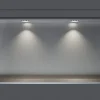 Bernstein Niche murale douche acier inox + 2 Spots LED, étagère douche encastrable - 20x60x10cm (HxLxP) - Acier brossé, 2x Spot Chrome