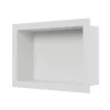 Bernstein Niche murale douche acier inoxydable, étagère rangement douche salle de bain encastrable BS203010 - 20x30x10cm - Blanc