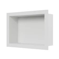 Bernstein Niche murale douche acier inoxydable, étagère rangement douche salle de bain encastrable BS203010 - 20x30x10cm - Blanc