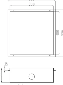 Bernstein Niche murale douche acier inox + Spot LED, étagère douche encastrable NT303010X - 30x30x10cm (HxLxP) - Acier brossé, 1x Spot noir