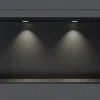 Bernstein Niche murale douche acier inox + 2 Spots LED, étagère douche encastrable - 30x60x10cm (HxLxP) - Noir, 2x Spot noir mat* Niche De Salle De Bains