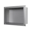 Bernstein Niche murale douche acier inoxydable, étagère rangement douche salle de bain encastré BS203010, 20x30x10cm, Acier brossé* Niche De Salle De Bains