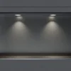 Bernstein Niche murale douche acier inox + 2 Spots LED, étagère douche encastrable - 30x60x10cm (HxLxP) - Gun métal, 2x Spot Blanc mat