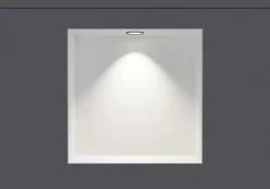 Bernstein Niche murale douche acier inox + Spot LED, étagère douche encastrable NT303010X - 30x30x10cm (HxLxP) - Blanc, 1x Spot noir mat* Niche De Salle De Bains