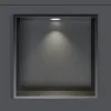 Bernstein Niche murale douche acier inox + Spot LED, étagère douche encastrable - 30x30x10cm (HxLxP) - Gun métal, 1x Spot Blanc mat