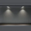 Bernstein Niche murale douche acier inox + 2 Spots LED, étagère douche encastrable - 30x60x10cm (HxLxP) - Gun métal, 2x Spot Chrome